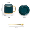 Set ly trà gốm sứ cao cấp kèm thìa và hộp đựng sang trọng