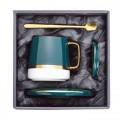 Set ly trà gốm sứ cao cấp kèm thìa và hộp đựng sang trọng