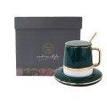 Set ly trà gốm sứ cao cấp kèm thìa và hộp đựng sang trọng