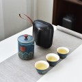 Bộ ấm trà gốm sứ tráng men cao cấp