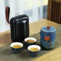 Bộ ấm trà gốm sứ tráng men cao cấp
