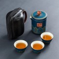 Bộ ấm trà gốm sứ tráng men cao cấp