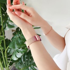 Dây đeo đồng hồ thông minh kiểu dáng milanese thời trang , tiện ích, Màu hồng tím - Dây đeo đồng hồ 20mm