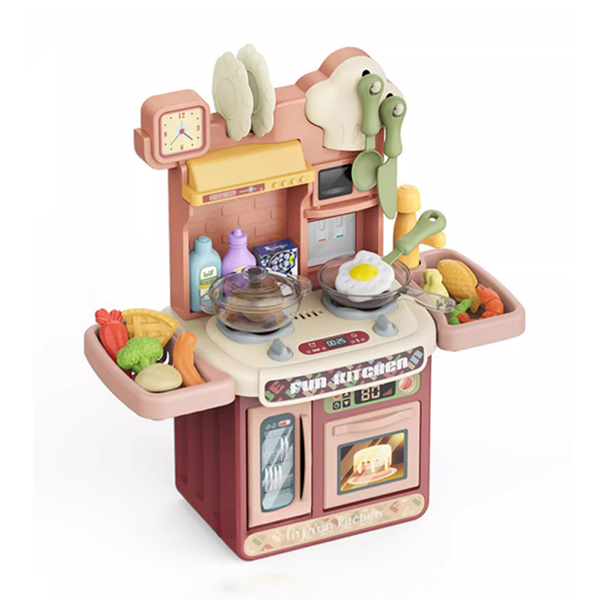 Đồ chơi nấu ăn mô phỏng nhà bếp có hiệu ứng đèn, âm thanh vòi nước cho bé