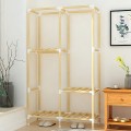 Tủ vải đựng quần áo, khung gỗ chống mọt, kệ đựng đồ chắc chắn loại 2 buồng, Màu hồng