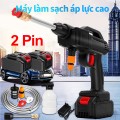 Máy rửa xe mini 2 pin sạc cao cấp áp lực nước mạnh