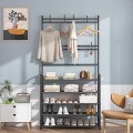Giá để giày chữ L thông minh 4 tầng để giày, có móc treo đồ