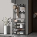 Giá để giày chữ L thông minh 4 tầng để giày, có móc treo đồ