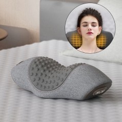 Gối massage cổ vai gáy cao su non kết hợp mát xa và sưởi ấm, Màu xám