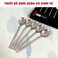 Hộp 5 thìa inox cán dài thiết kế cao cấp