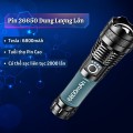 Đèn pin mini siêu sáng cầm tay chống nước 5 chế độ sáng, Pin18650 1200mah	