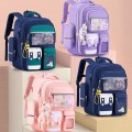 Balo học sinh chống gù giảm gánh nặng chống nước cao cấp, Màu hồng - Nhỏ: 38 * 26 * 18cm (cho 1-2 lớp)