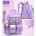 Balo học sinh chống gù giảm gánh nặng chống nước cao cấp, Màu hồng - Nhỏ: 38 * 26 * 18cm (cho 1-2 lớp)