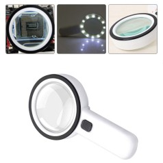 Kính lúp cầm tay zoom 30X có đèn led tiện dụng