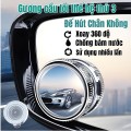 Bộ 2 gương cầu lồi xoay 360 mini, đế hút kính gắn gương hậu ô tô