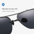  Kính râm nam thời trang, mắt kính phân cực cao cấp chống tia UV, Gọng Xám - Mắt Xám