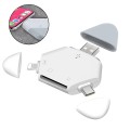 Đầu đọc thẻ nhớ TF, SD đa năng tích hợp 3 cổng Type C, Lightning, USB