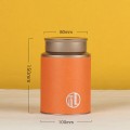 Hộp đựng trà, chè, đồ khô bằng thép không gỉ đựng 200gr, Màu cam