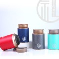 Hộp đựng trà, chè, đồ khô bằng thép không gỉ đựng 200gr, Màu cam