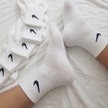 Tất vớ thể thao nam nữ hàng dệt kim cao cấp (Set 5 đôi), Màu trắng - Cổ cao