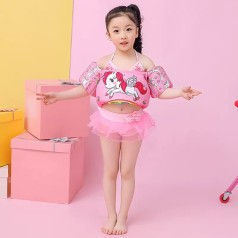 Áo phao 3 mảnh bảo đảm an toàn cho bé BabySun chất liệu cao cấp, Áo phao ngựa hồng