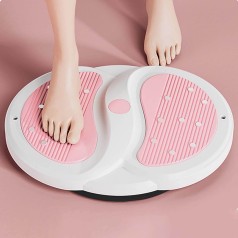 Đĩa xoay eo tập thể dục 360 độ tập cơ bụng eo thon có hạt massage, Màu hồng