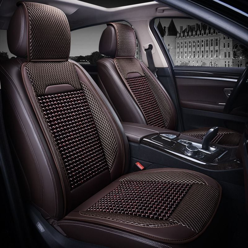 Lót ghế tựa lưng ô tô hạt gỗ masage chống nóng