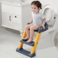 Nắp thu nhỏ bồn cầu có thang đi vệ sinh cho bé có lót đệm êm ái, Màu xanh