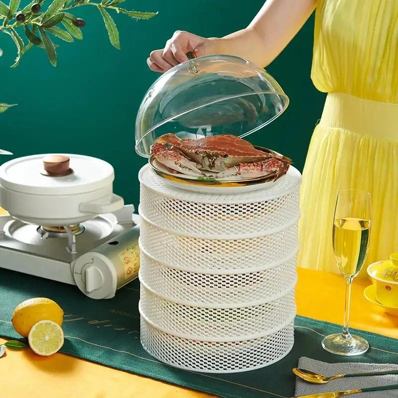 Lồng bàn 5 tầng tránh ruồi muỗi, bảo quản thực phẩm, giữ nhiệt 3 in 1