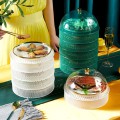 Lồng bàn 5 tầng tránh ruồi muỗi, bảo quản thực phẩm, giữ nhiệt 3 in 1, Màu trắng