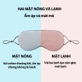 Bịt mắt ngủ 2 mặt cotton mềm mại có dây điều chỉnh, Màu xám - hồng