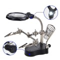 Kính lúp để bàn soi kẹp hàn mạch điện tử có 2 đèn led