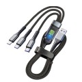 Cáp sạc 3 đầu sạc nhanh 100W dùng được cùng lúc nhiều thiết bị