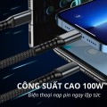 Cáp sạc 3 đầu sạc nhanh 100W dùng được cùng lúc nhiều thiết bị