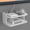 Kệ wifi treo tường 2 tầng không cần khoan chất liệu gỗ cao cấp, KT 35x20x14(cm)	