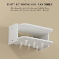 Kệ wifi treo tường 2 tầng không cần khoan chất liệu gỗ cao cấp, KT 35x20x14(cm)	