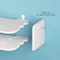 Kệ wifi treo tường 2 tầng không cần khoan chất liệu gỗ cao cấp, KT 35x20x14(cm)	