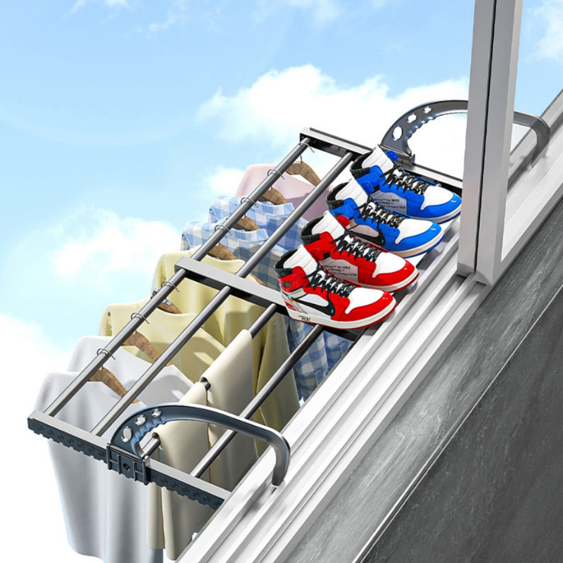 Kệ treo ban công không cần khoan đục có thể kéo rút và gấp gọn