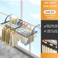 Kệ treo ban công không cần khoan đục có thể kéo rút và gấp gọn, Loại thanh