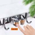 Thanh treo tường đa năng loại 3 móc kèm 2 kẹp chổi cao cấp