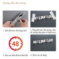 Thanh treo tường đa năng loại 3 móc kèm 2 kẹp chổi cao cấp