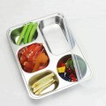 Khay cơm inox 5 ngăn sâu lòng cao cấp, an toàn, không gỉ, Khay không nắp