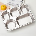 Khay cơm inox 5 ngăn sâu lòng cao cấp, an toàn, không gỉ, Khay không nắp