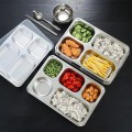Khay cơm inox 5 ngăn sâu lòng cao cấp, an toàn, không gỉ, Khay không nắp