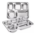Khay cơm inox 5 ngăn sâu lòng cao cấp, an toàn, không gỉ, Khay không nắp