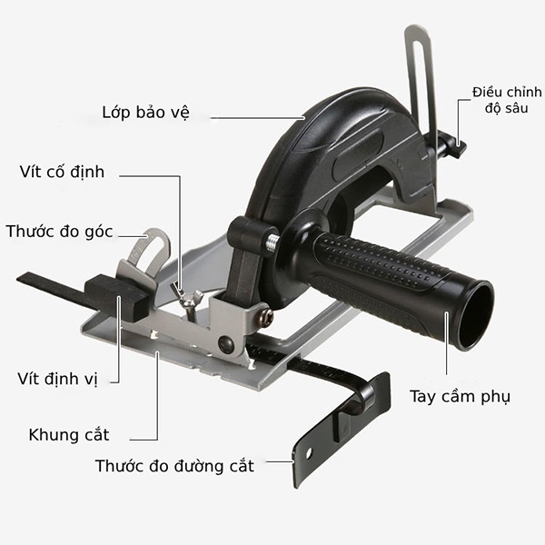 Giá định cữ cho máy cắt mài, bộ chuyển đổi máy mài góc cầm tay thành máy cắt 45 độ, Ghế cắt