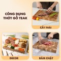Thớt gỗ Teak Chef cao cấp siêu bền dáng chữ nhật kích thước 25x35x2,5 cm