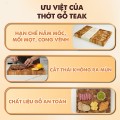 Thớt gỗ Teak Chef cao cấp siêu bền dáng chữ nhật kích thước 25x35x2,5 cm