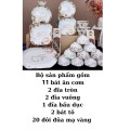 Bộ 20 chén tô dĩa sứ họa tiết Cotton sang trọng
