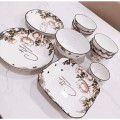 Bộ 20 chén tô dĩa sứ họa tiết Cotton sang trọng